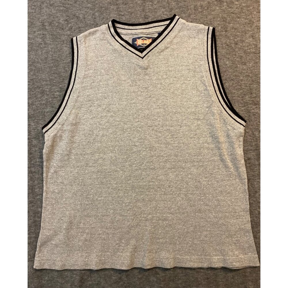 Vintage Reload‎ Gray Sleeveless V-Neck Tank Top L 100% Cotton Made In India